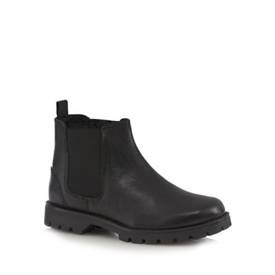 Unisex black leather Chelsea boots